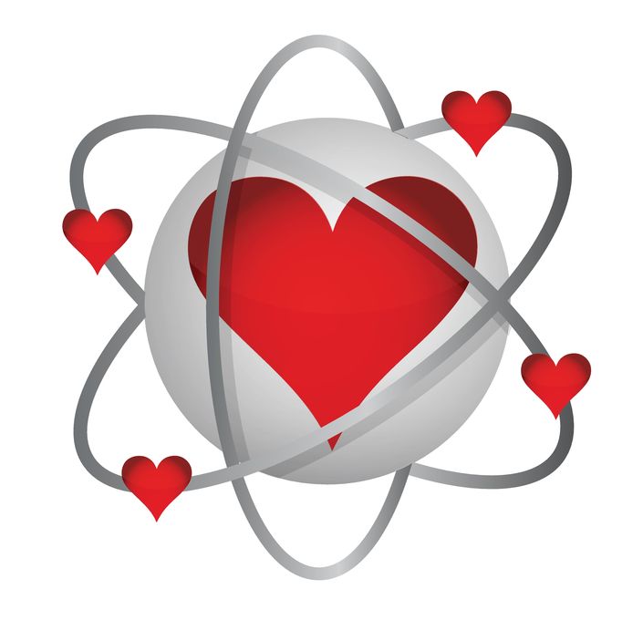 17540280 - atomic love concept illustration design over a white background